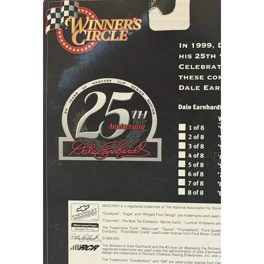 Dale Earnhardt Sr Winners Circle 25th Anniversary Great Wins 8 of 8 VTG NIP NOS